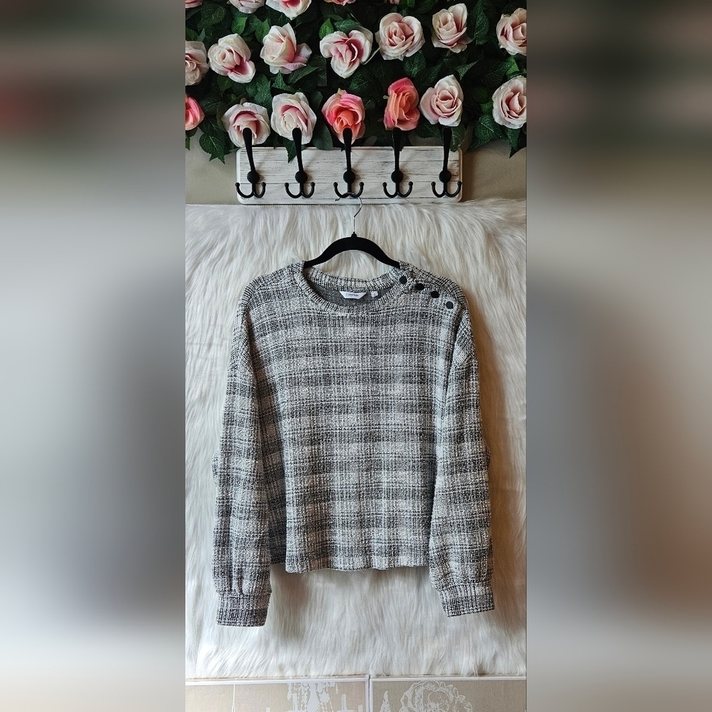 Reitmans Signature Plaid Soft Knit Pullover Sweater